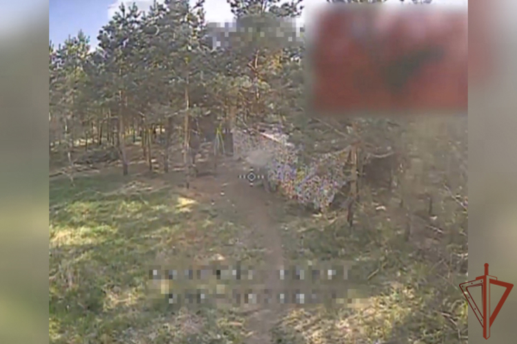Оператор БПЛА Росгвардии уничтожил боевиков ВСУ с помощью ударного FPV-дрона в Черниговской области (видео)