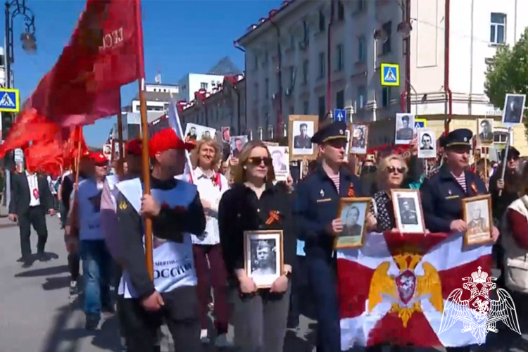 В День Победы росгвардейцы и ветераны ведомства стали участниками Парада Победы и гражданско-патриотического движения «Бессмертный полк России»
